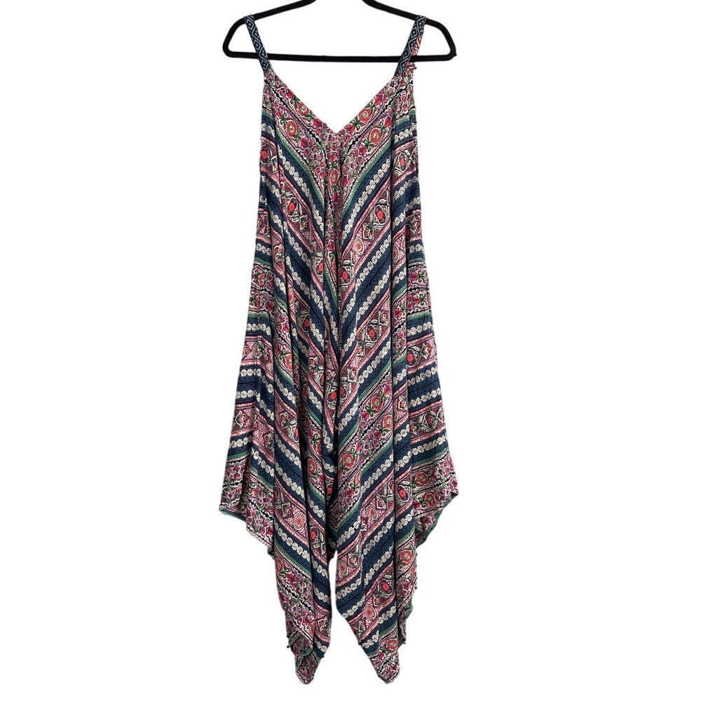 ANGIE Multicolor Wide Leg Boho Jumpsuit Size L